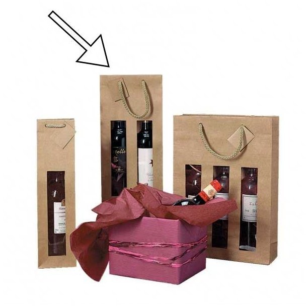 Paper wine bags for 1 and 2 bottles