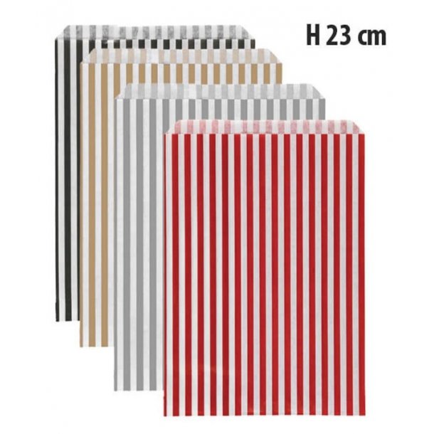 Presentpsar - Randig H23 cm - 1000 st Svart