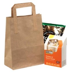 Genbrugs papirposer m. flade hndtag - H22 cm - 100 stk 