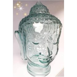 Glass head - Buddha in 100% recycled glass