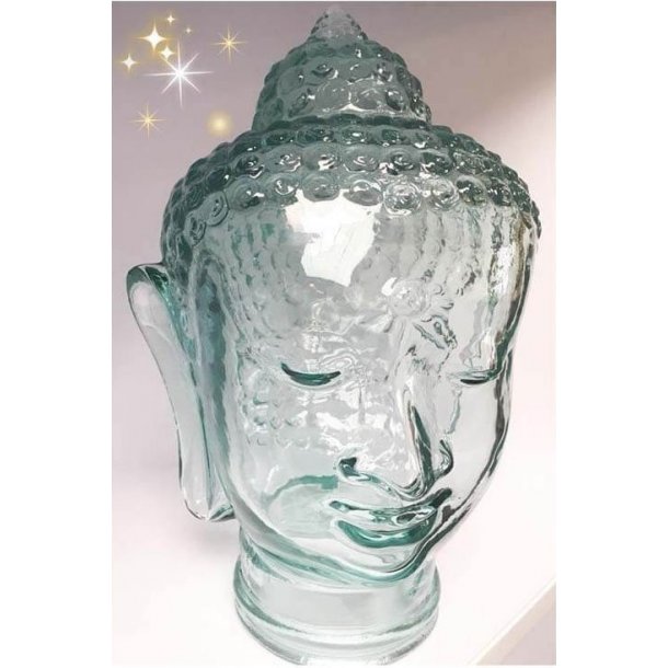 Glass head - Buddha in 100% recycled glass