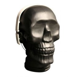 Glass head - Skull in matte black glass