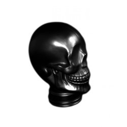 Glass head - Skull in matte black glass