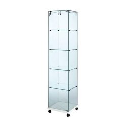 Glass display case 38x38x165 cm