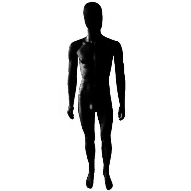 Male mannequin with head without facial features - black