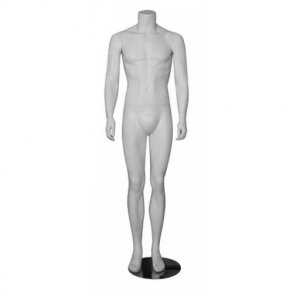 Manlig mannekäng utan huvud, Modell C 176 cm, Matt vit