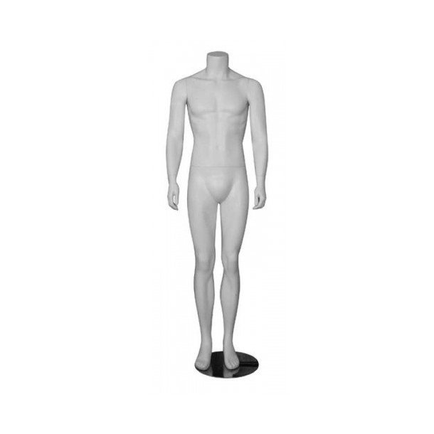 Male mannequin without head, Model C 176 cm, Matte white