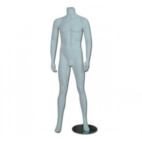 Manlig mannekäng utan huvud, Modell D 174 cm, Matt vit