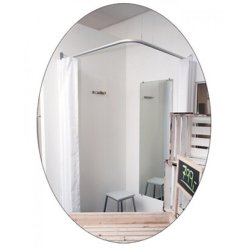 Corner fitting room 100x100 cm white or black curtain - wall mounting