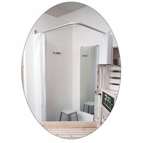 Corner fitting room 100x100 cm white or black curtain - wall mounting