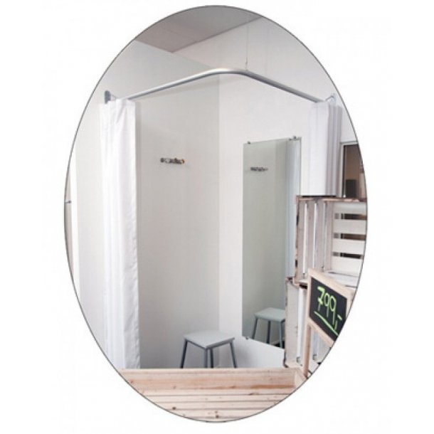 Corner fitting room 100x100 cm white or black curtain - wall mounting White