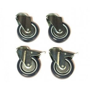 Hjuluppsättning med 4 st, 75 mm, 2 m/broms