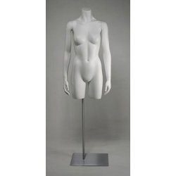 Torso - Female torso in plastic with arms and base plate - white