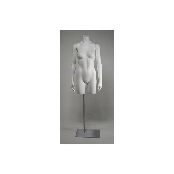 Torso - Female torso in plastic with arms and base plate - white