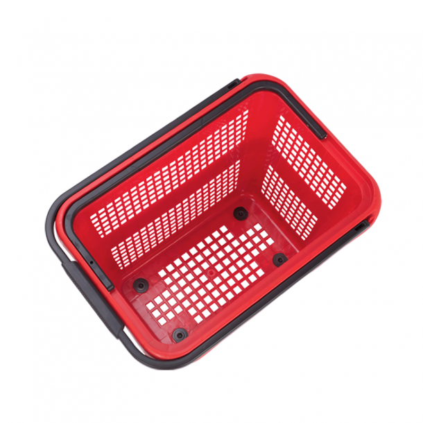 Shopping cart with wheels and handle 54 liters, Red - 6 pcs