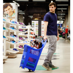 Shopping cart with wheels 70 liters, Black - 5 pcs