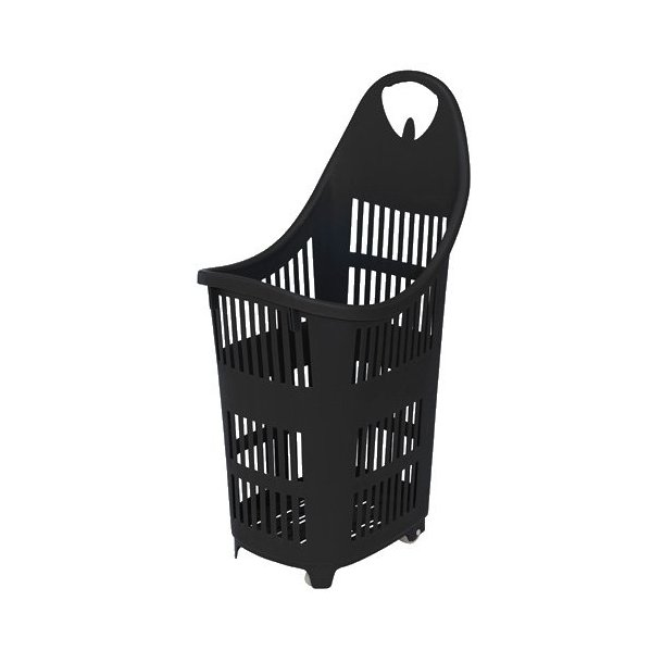 Shopping cart with wheels 70 liters, Black - 5 pcs