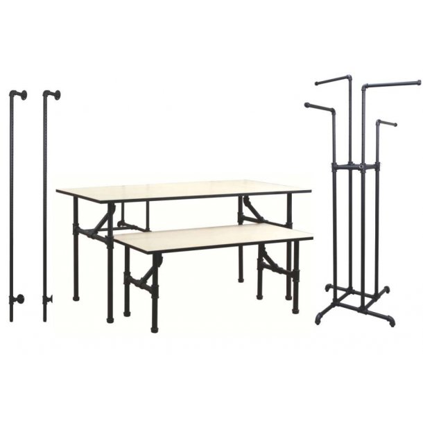 Pipes around stand, black