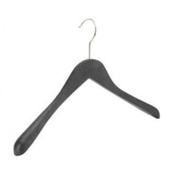 Plastic coat hanger with wood look - angled - 44 cm - 30 pcs