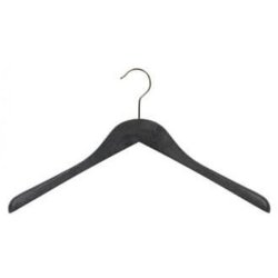 Plastic coat hanger with wood look - angled - 44 cm - 30 pcs
