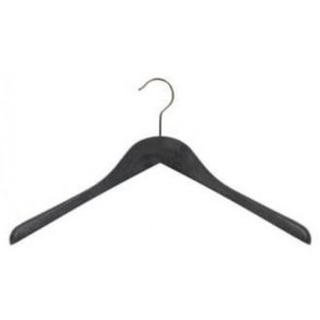 Plastic coat hanger with wood look - angled - 44 cm - 30 pcs