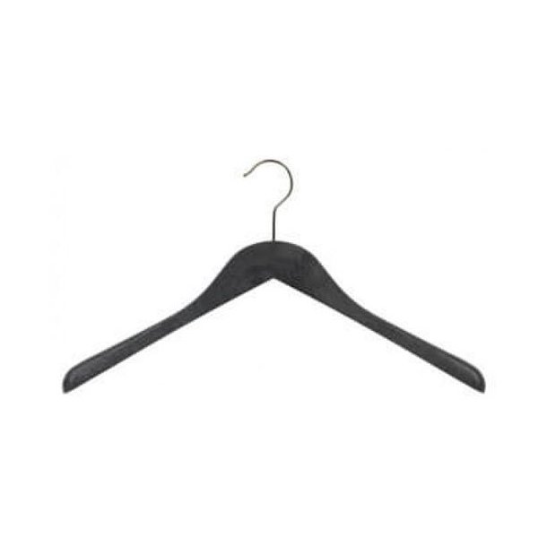 Plastic coat hanger with wood look - angled - 44 cm - 30 pcs