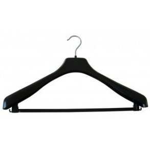 Plastklädhängare med stng - L46 cm - Svart - 80 st.