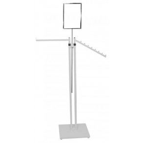 Joy-stativ m. 2 arme - 1 lige & 1 skr - Hvid