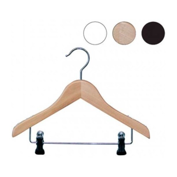 Junior hangers with rod, clamps and rubber - 32 cm - 3 colors - 50 pcs Black