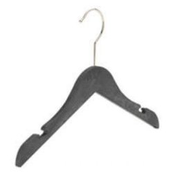 Junior plastic clothes hanger with wood look - 30 cm - 80 pcs