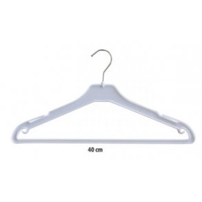 Hängare med stng och krok, L40 cm, Vit - 100 st.