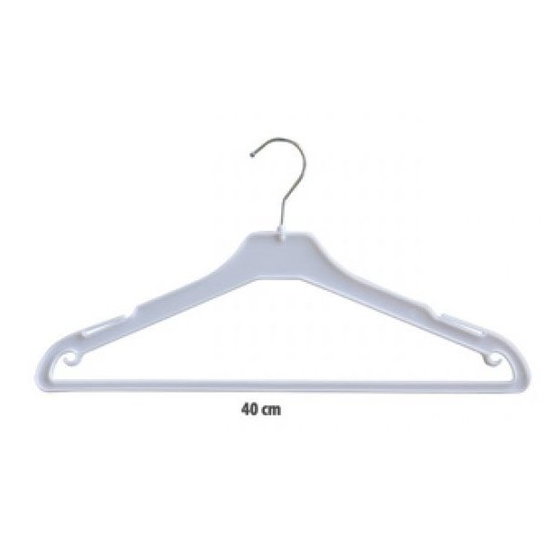 Hanger with rod and hook, L40 cm, White - 100 pcs