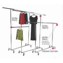 LUXURY clothes rack, garment rack, "The long" in chrome