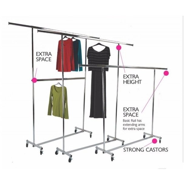 LUXURY clothes rack, garment rack, "The long" in chrome