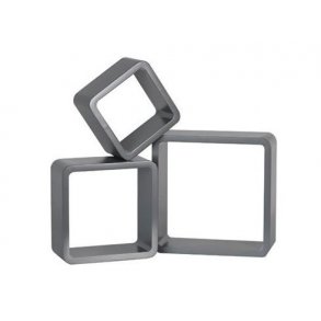 Kubuppsttning - 3 gra kuber - H17, H22, H27 cm