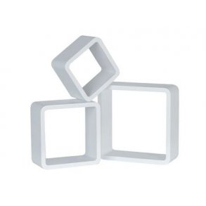 Kubuppsttning - 3 vita kuber - H17, H22, H27 cm