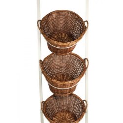 Shopping cart with 4 baskets, black or white frame