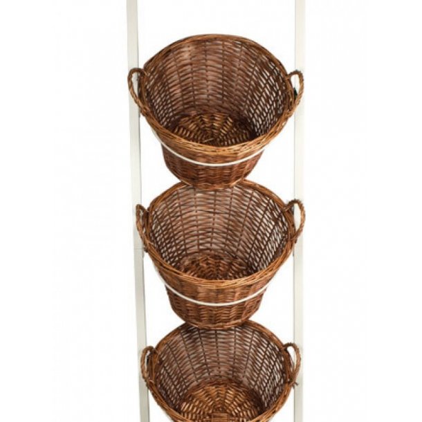 Shopping cart with 4 baskets, black or white frame