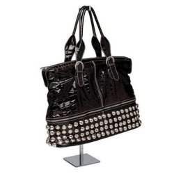 L-display with square base - Chrome - Height 50-85 cm