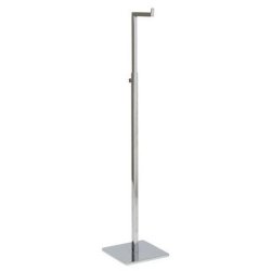 L-display with square base - Chrome - Height 50-85 cm