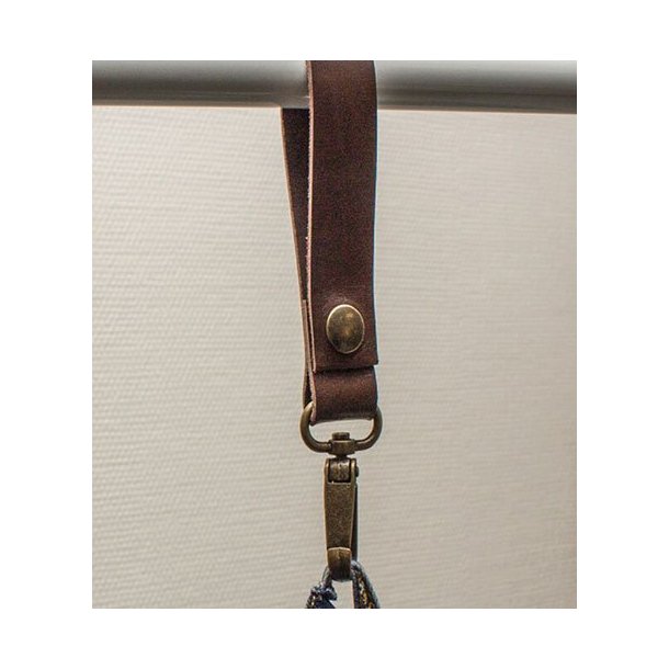 Leather strap with carabiner - Brown - 20 pcs