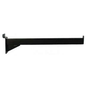 Straight front bracket for groove panel - Black - 30 cm