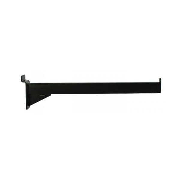 Straight front bracket for groove panel - Black - 30 cm