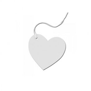 Manilla marks in heart shape 70x65mm - 100 pcs, White