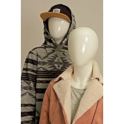 Abstract teenage mannequin with moon head