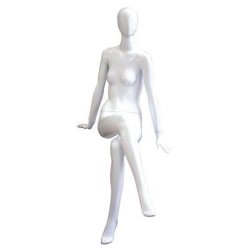 Mannequin - Faceless - Dame - White High Gloss - Sitting