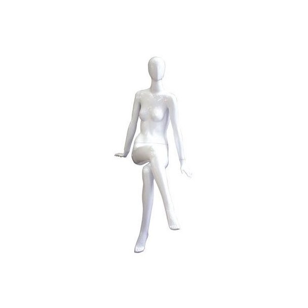 Mannequin - Faceless - Dame - White High Gloss - Sitting