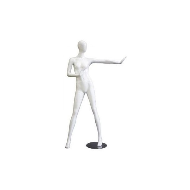 Mannequin - Faceless - Dame - White High Gloss - Straight arm