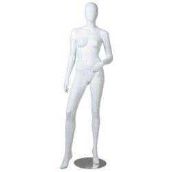 Mannequin - Faceless - Dame - White - Matte - Light slanted leg position