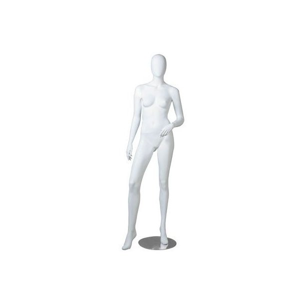 Mannequin - Faceless - Dame - White - Matte - Light slanted leg position